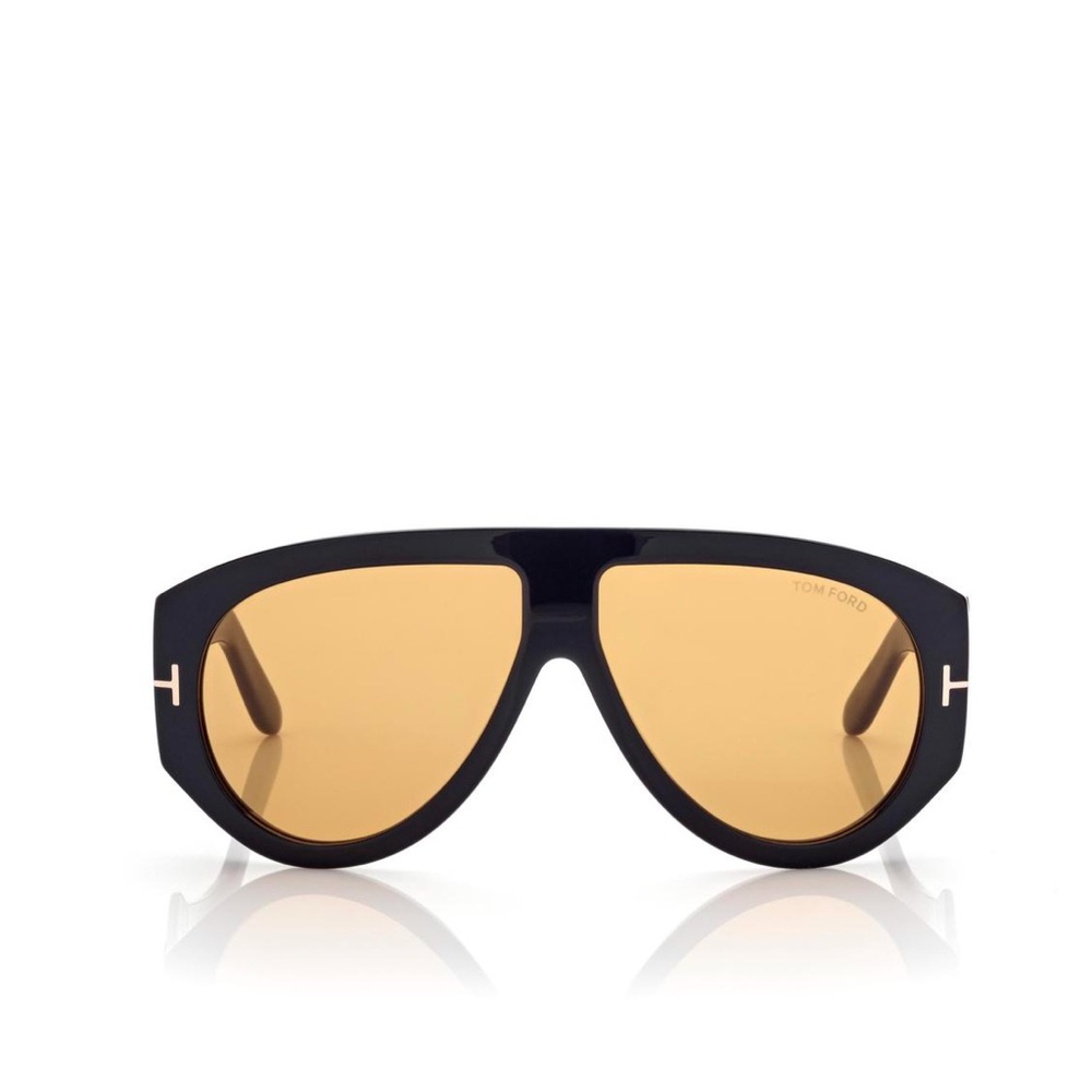 Tom Ford Black Frame Sunglasses with Amber Lenses - Picture 1 of 9